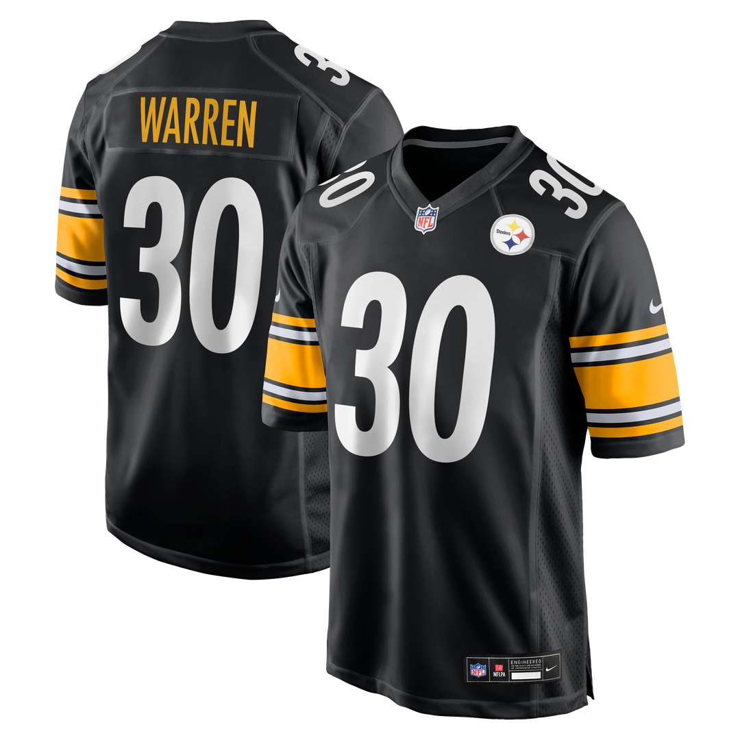 Jaylen Warren Pittsburgh Steelers Nike Game Player Jersey - Black Official NFL Team Apparel Football Fan Gear