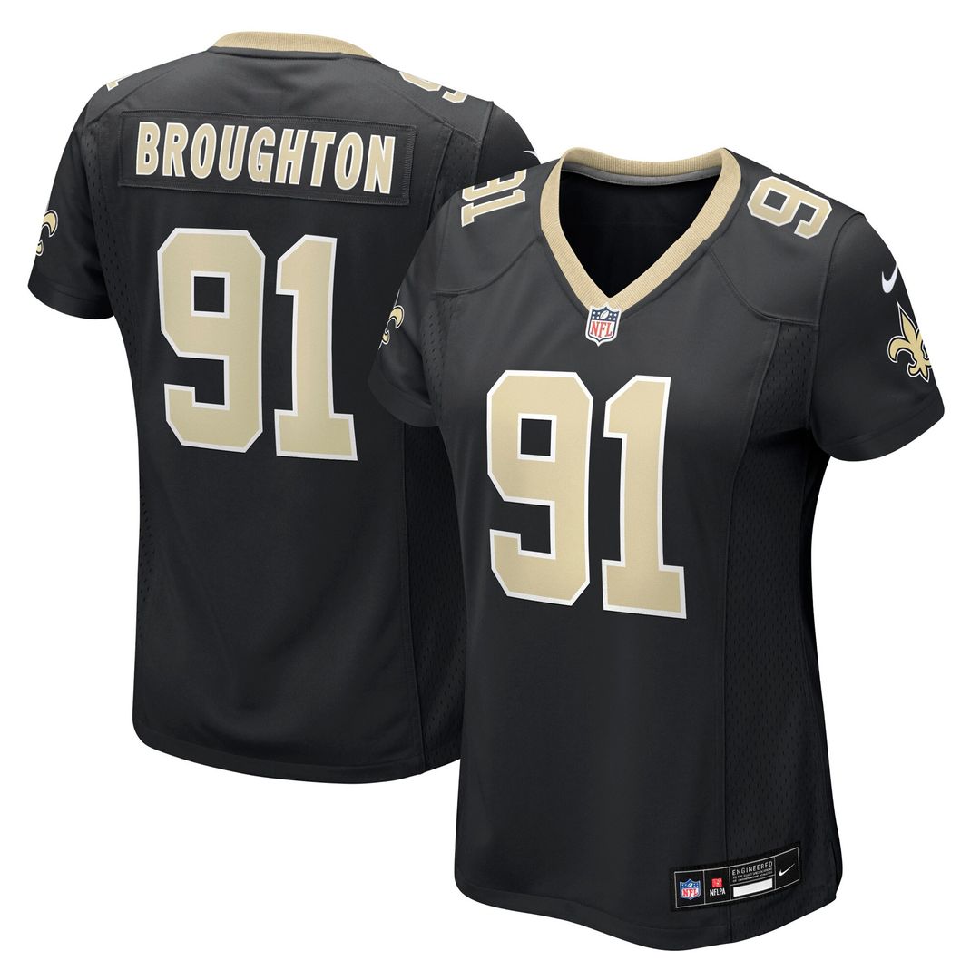 Vernon Broughton New Orleans Saints Nike Women's Team Game Jersey - Black Official NFL Team Apparel Football Fan Gear