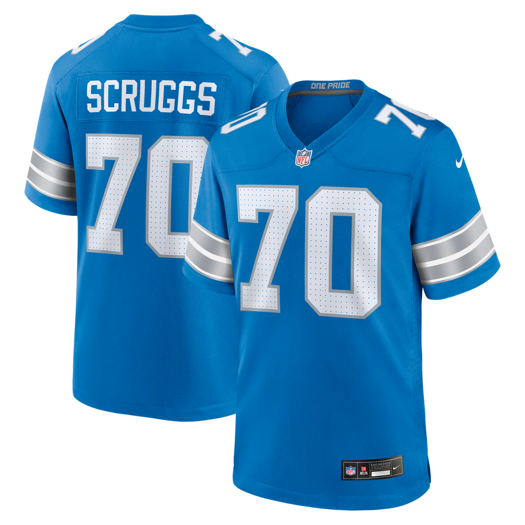 Juice Scruggs Detroit Lions Nike Team Game Jersey - Blue Official NFL Team Apparel Football Fan Gear