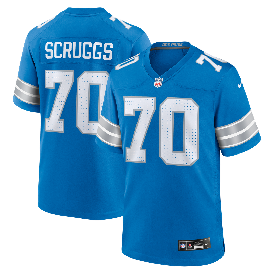 Juice Scruggs Detroit Lions Nike Team Game Jersey - Blue Official NFL Team Apparel Football Fan Gear