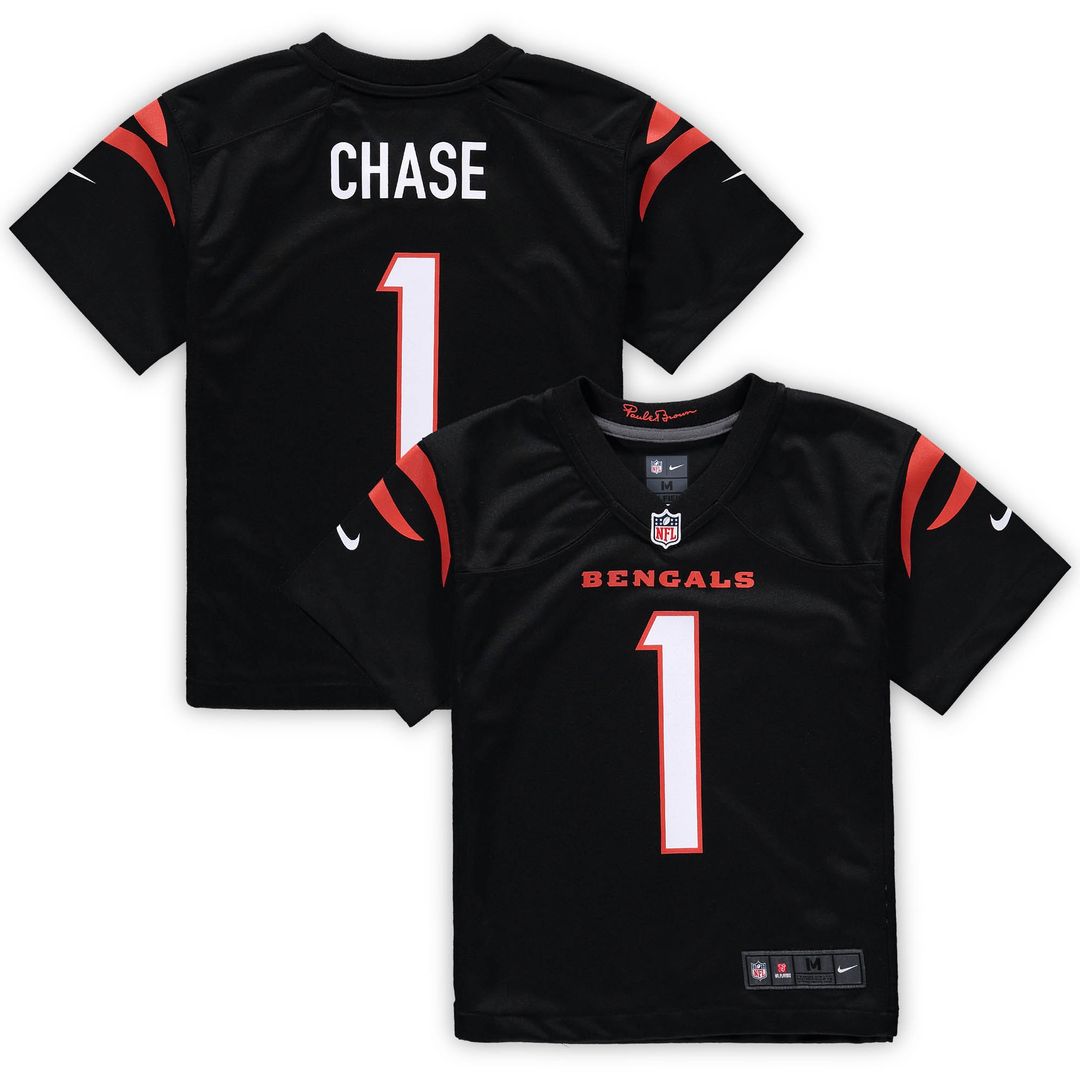 Ja'Marr Chase Cincinnati Bengals Nike Preschool Game Jersey - Black Official NFL Team Apparel Football Fan Gear