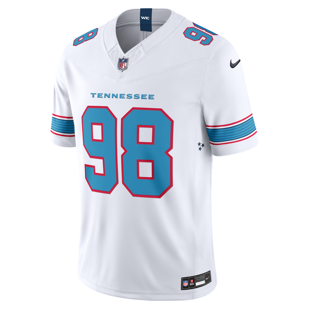 Jeffery Simmons Tennessee Titans Nike Vapor F.U.S.E. Stitched Limited Jersey - White Official NFL Team Apparel Football Fan Gear