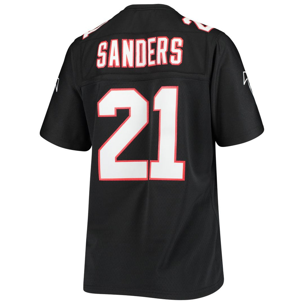 Deion Sanders Atlanta Falcons Mitchell & Ness Women's Legacy Replica Team Jersey - Black Official NFL Team Apparel Football Fan Gear