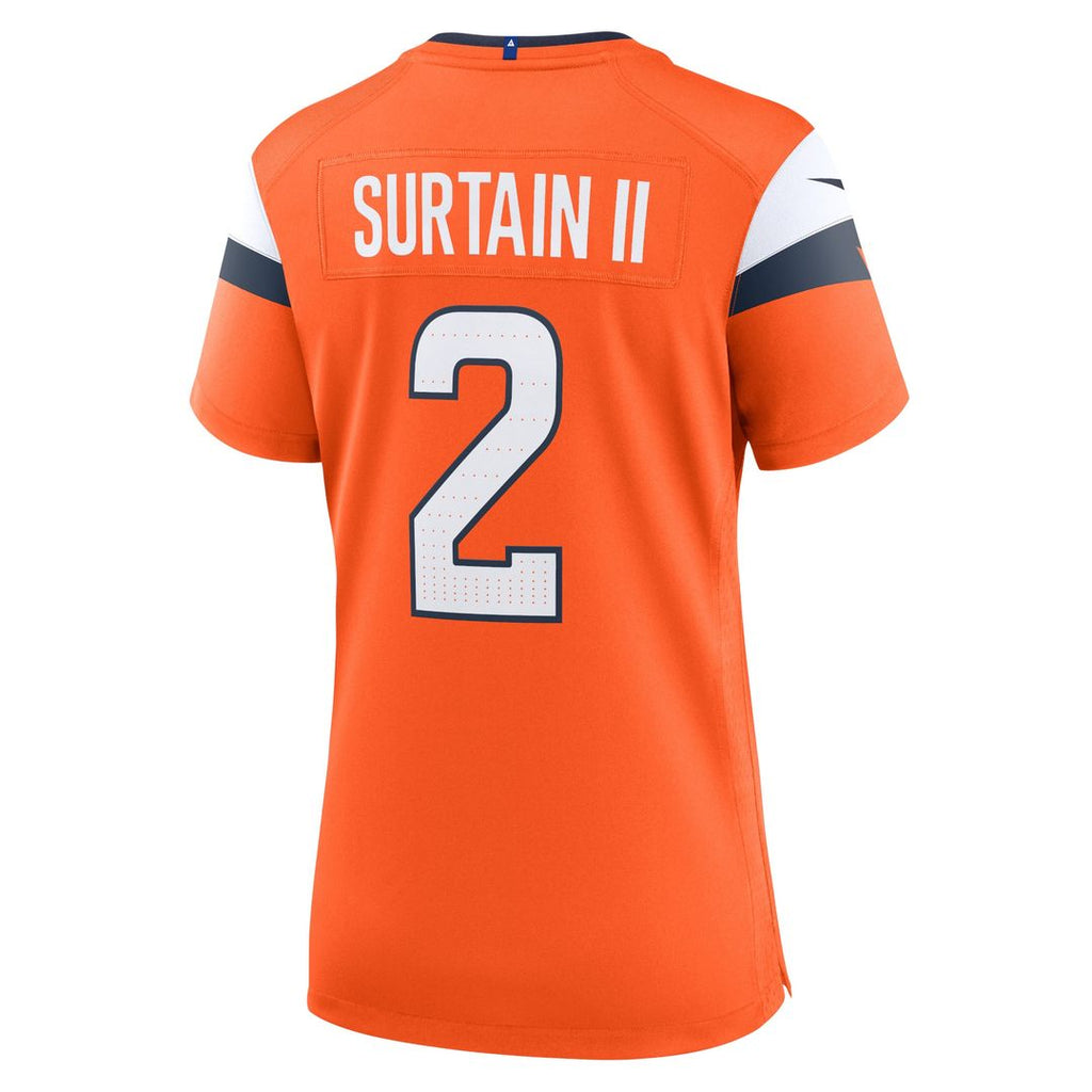Patrick Surtain II Denver Broncos Nike Women's Team Game Jersey - Orange Official NFL Team Apparel Football Fan Gear