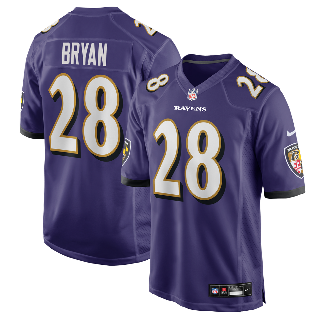 Taven Bryan Baltimore Ravens Nike Team Game Jersey - Purple Official NFL Team Apparel Football Fan Gear