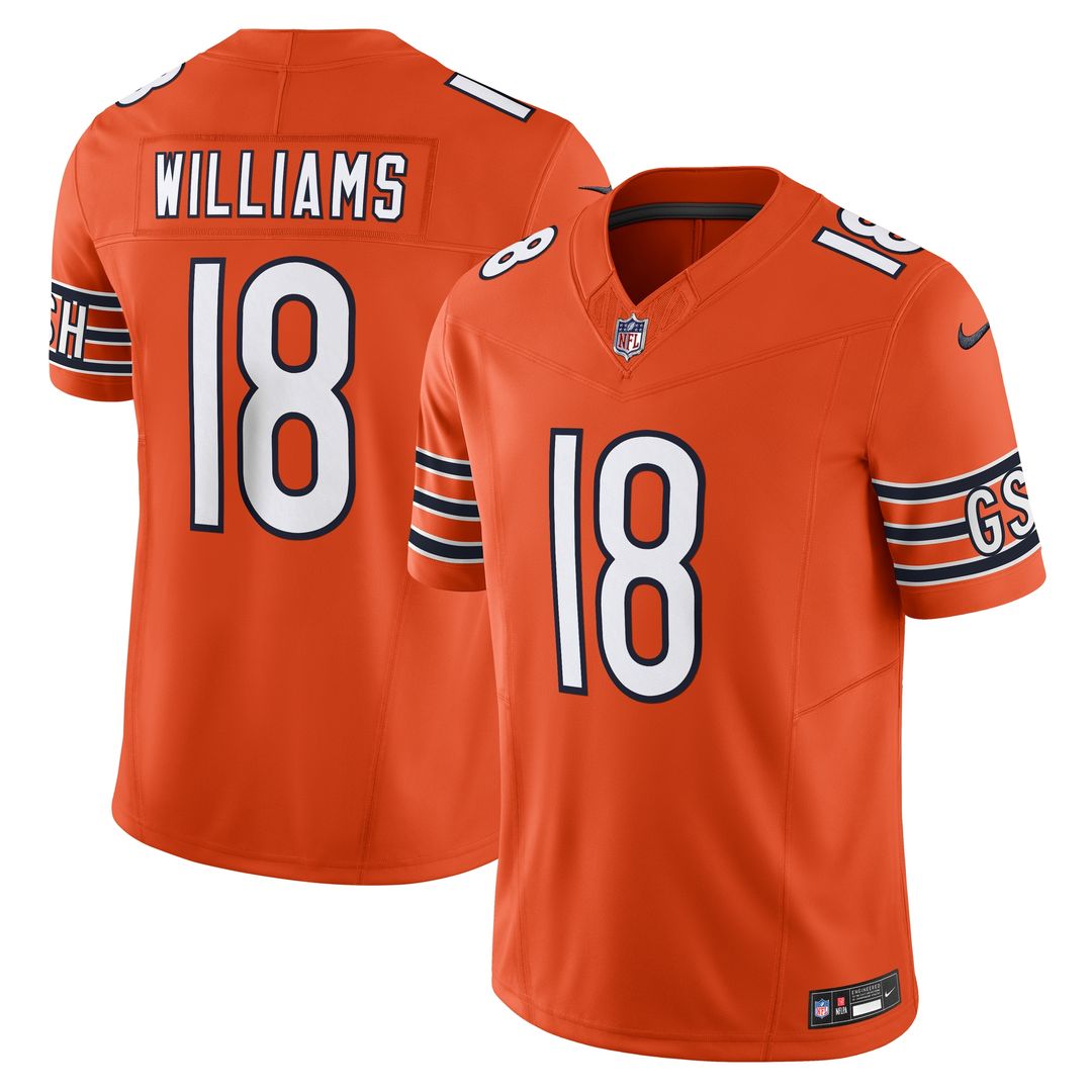 Caleb Williams Chicago Bears Nike Vapor F.U.S.E. Limited Jersey - Orange Official NFL Team Apparel Football Fan Gear