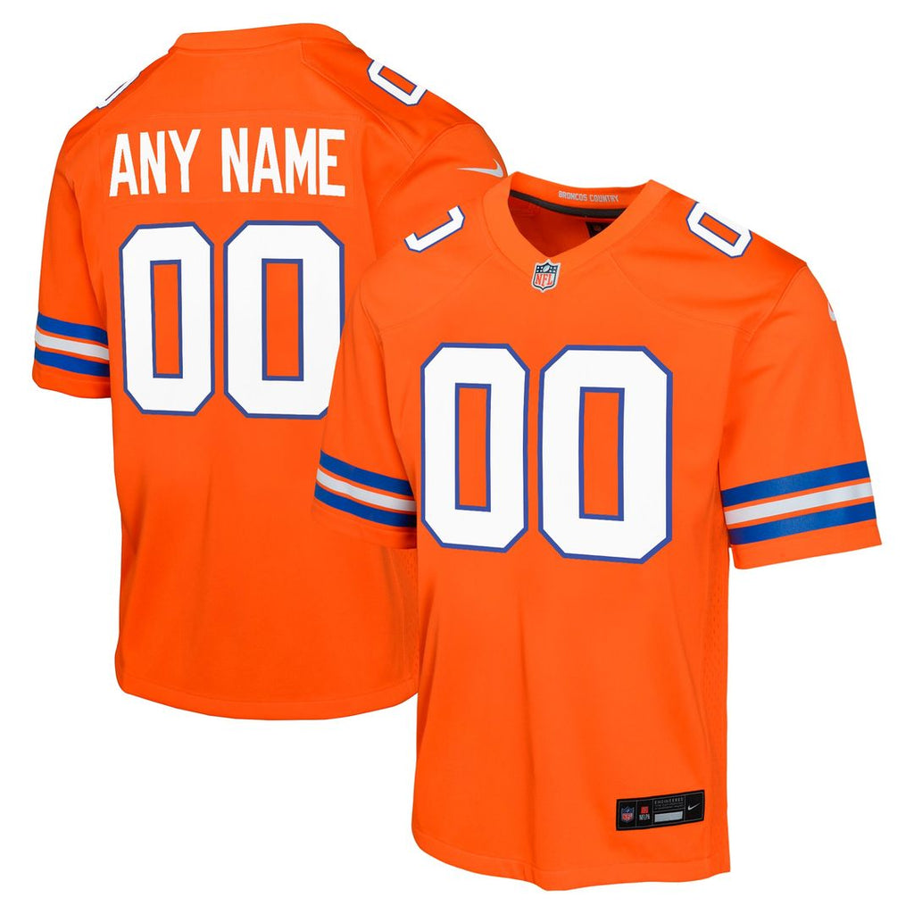 Denver Broncos Nike Youth Mile High Collection 1977 Throwback Custom Game Jersey - Orange Official NFL Team Apparel Football Fan Gear