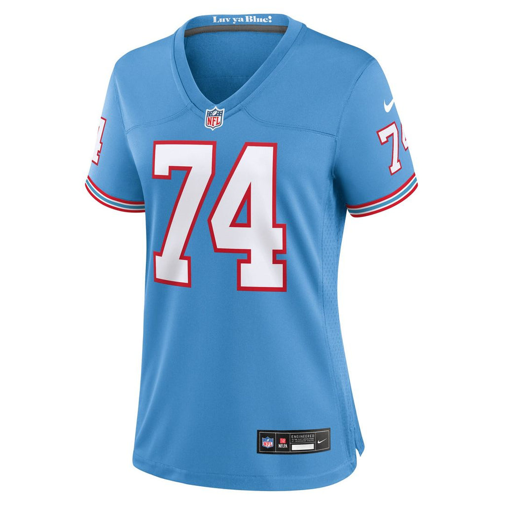 Bruce Matthews Tennessee Titans Nike Women's Oilers Throwback Retired Player Game Jersey - Light Blue Official NFL Team Apparel Football Fan Gear