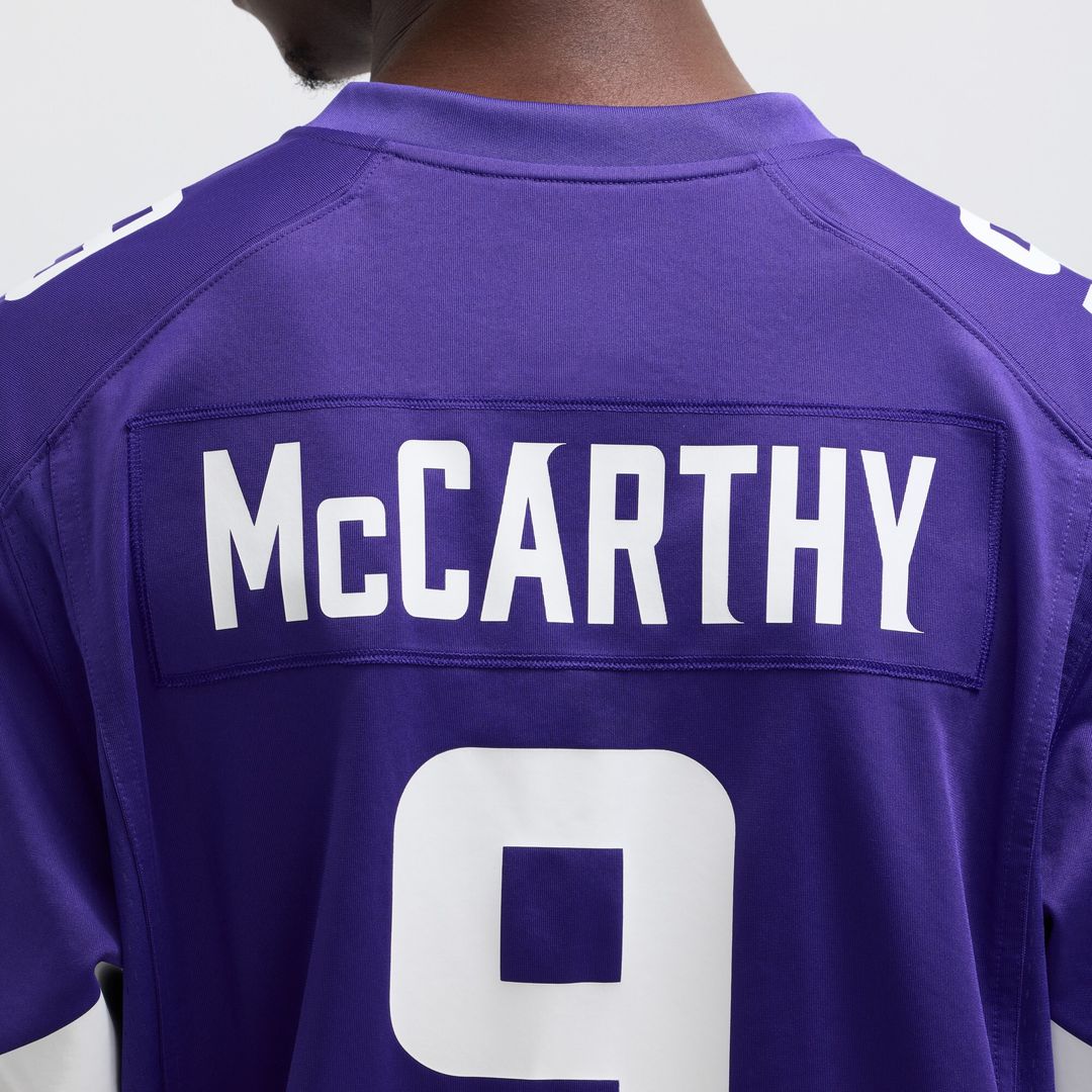 J.J. McCarthy Minnesota Vikings Nike Player Game Jersey - Purple Official NFL Team Apparel Football Fan Gear