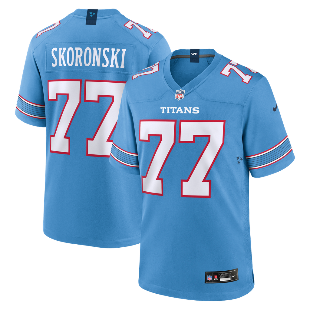 Peter Skoronski Tennessee Titans Nike Game Jersey - Light Blue Official NFL Team Apparel Football Fan Gear