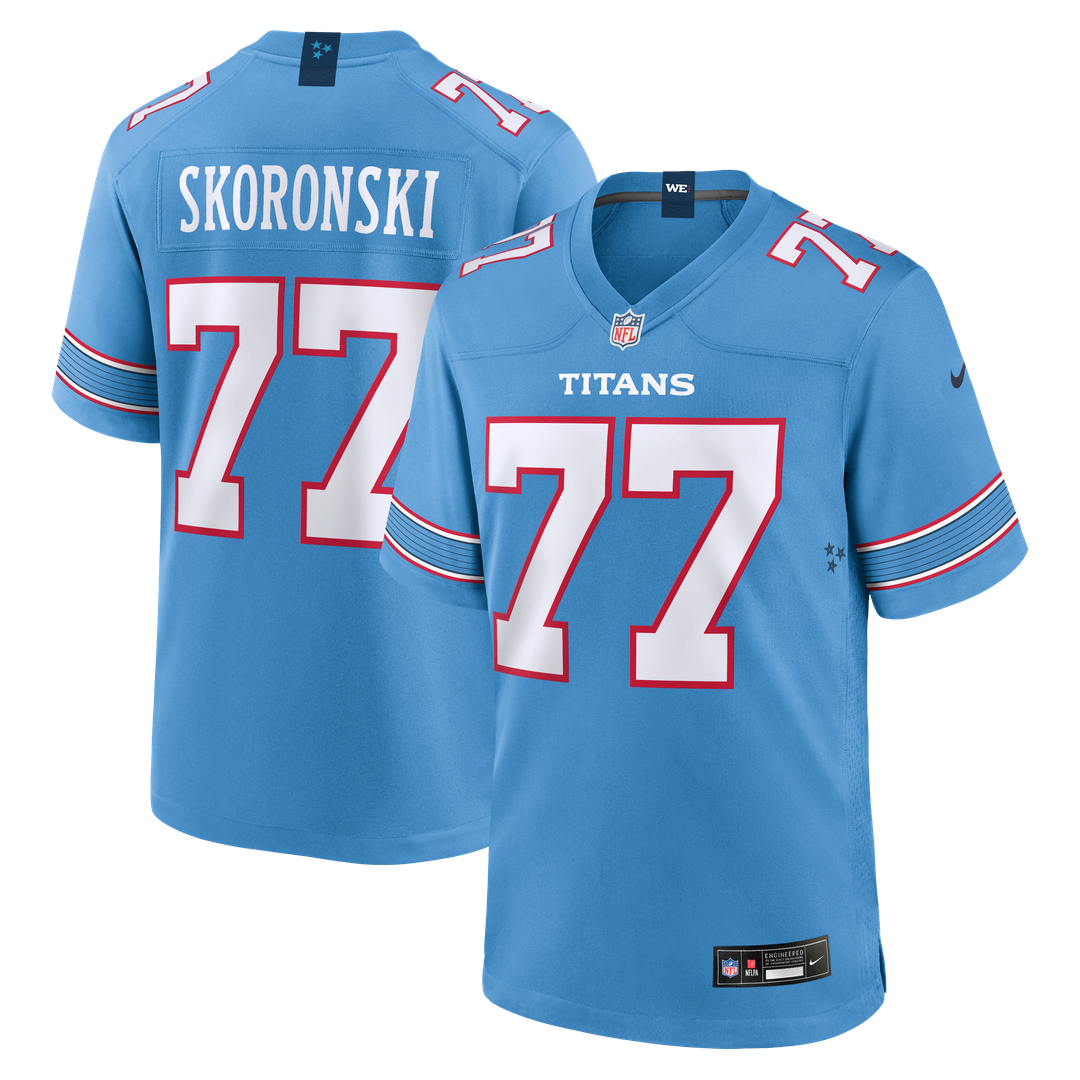 Peter Skoronski Tennessee Titans Nike Game Jersey - Light Blue Official NFL Team Apparel Football Fan Gear
