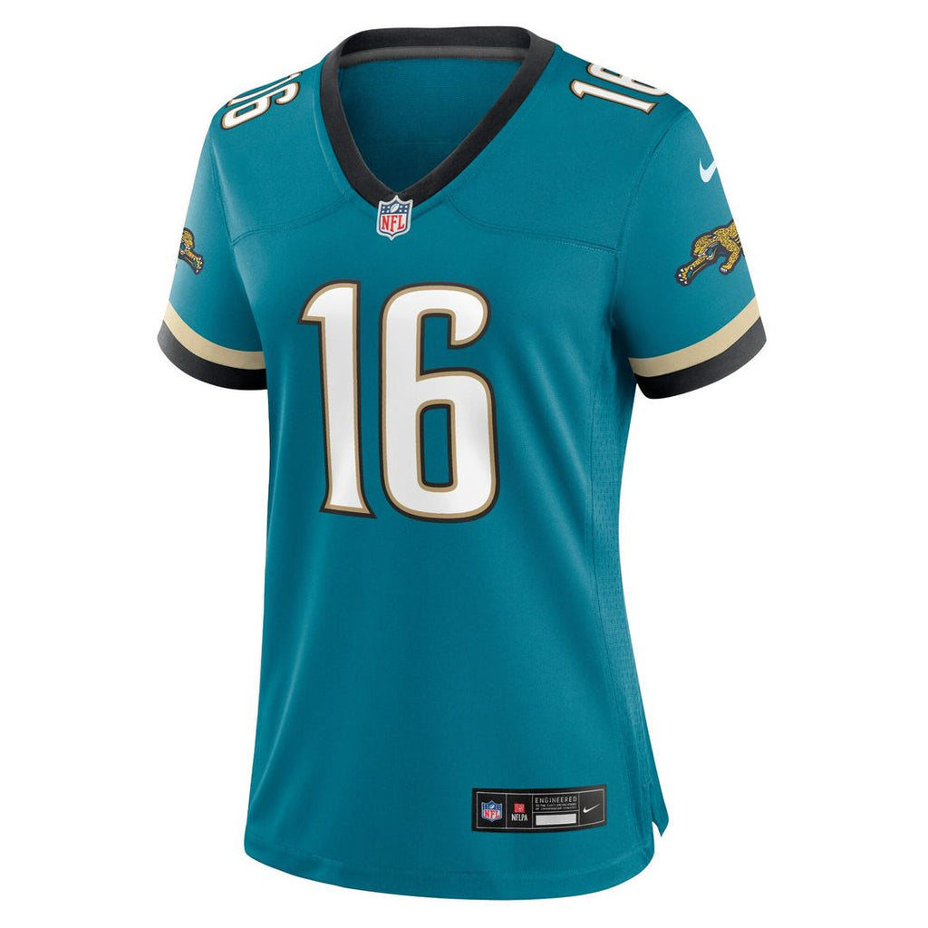 Trevor Lawrence Jacksonville Jaguars Nike Women's Prowler Throwback Game Jersey - Teal Official NFL Team Apparel Football Fan Gear