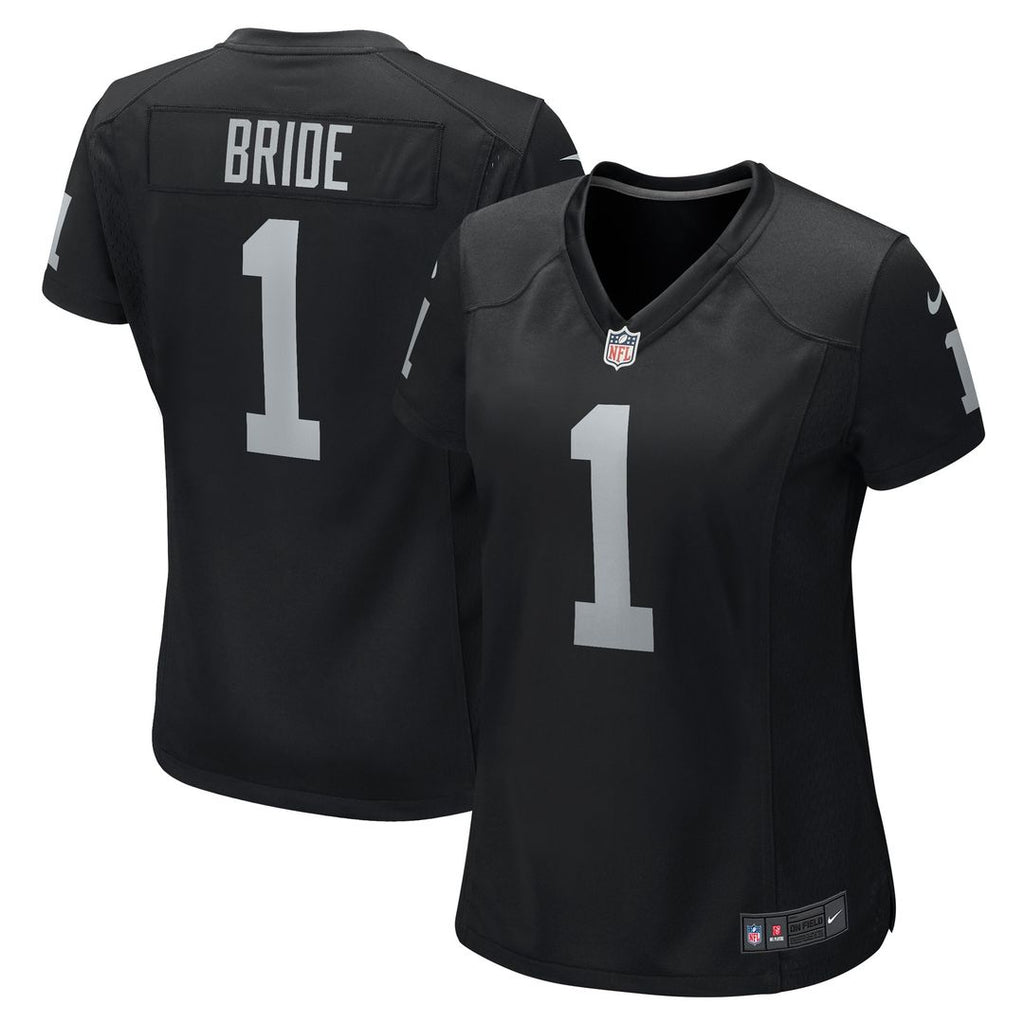 Number 1 Bride Las Vegas Raiders Nike Women's Game Jersey - Black Official NFL Team Apparel Football Fan Gear