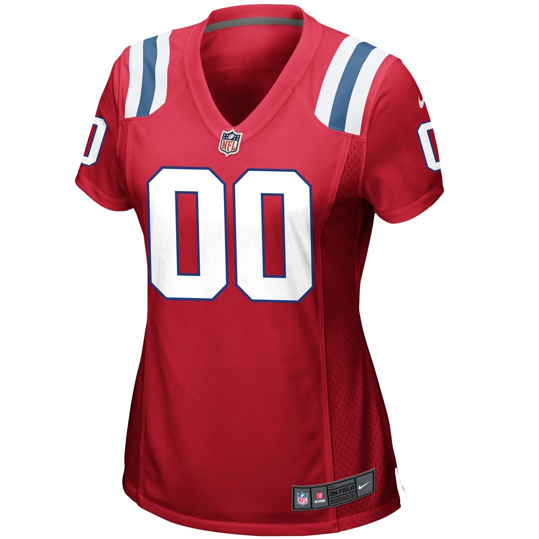 New England Patriots Nike Women's Alternate Custom Jersey - Red Official NFL Team Apparel Football Fan Gear