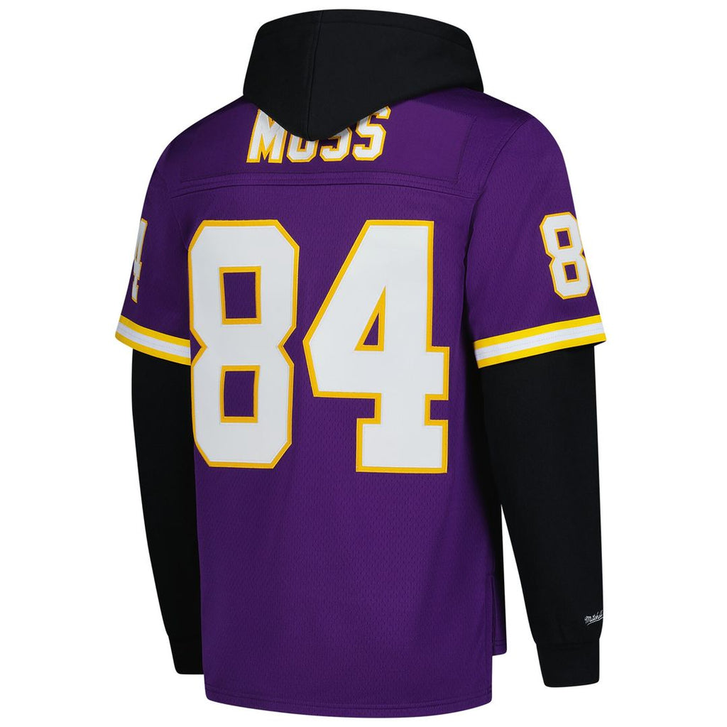Randy Moss Minnesota Vikings Mitchell & Ness Player Name & Number Hoodie Legacy Jersey - Purple Official NFL Team Apparel Football Fan Gear