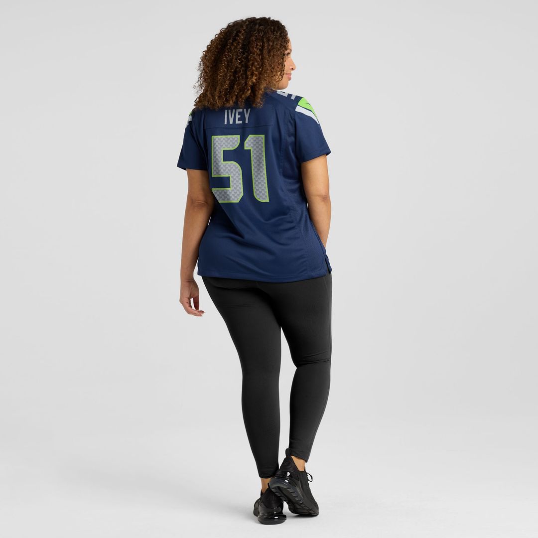 Jared Ivey Seattle Seahawks Nike Women's Team Game Jersey - College Navy Official NFL Team Apparel Football Fan Gear
