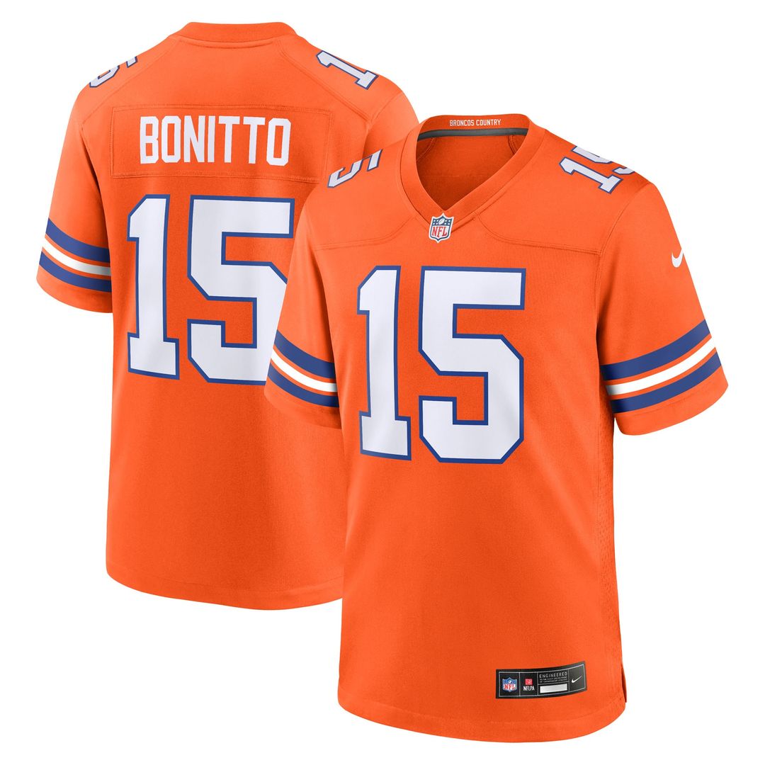 Nik Bonitto Denver Broncos Nike Alternate 2 Mile High Collection 1977 Throwback Game Jersey - Orange Official NFL Team Apparel Football Fan Gear