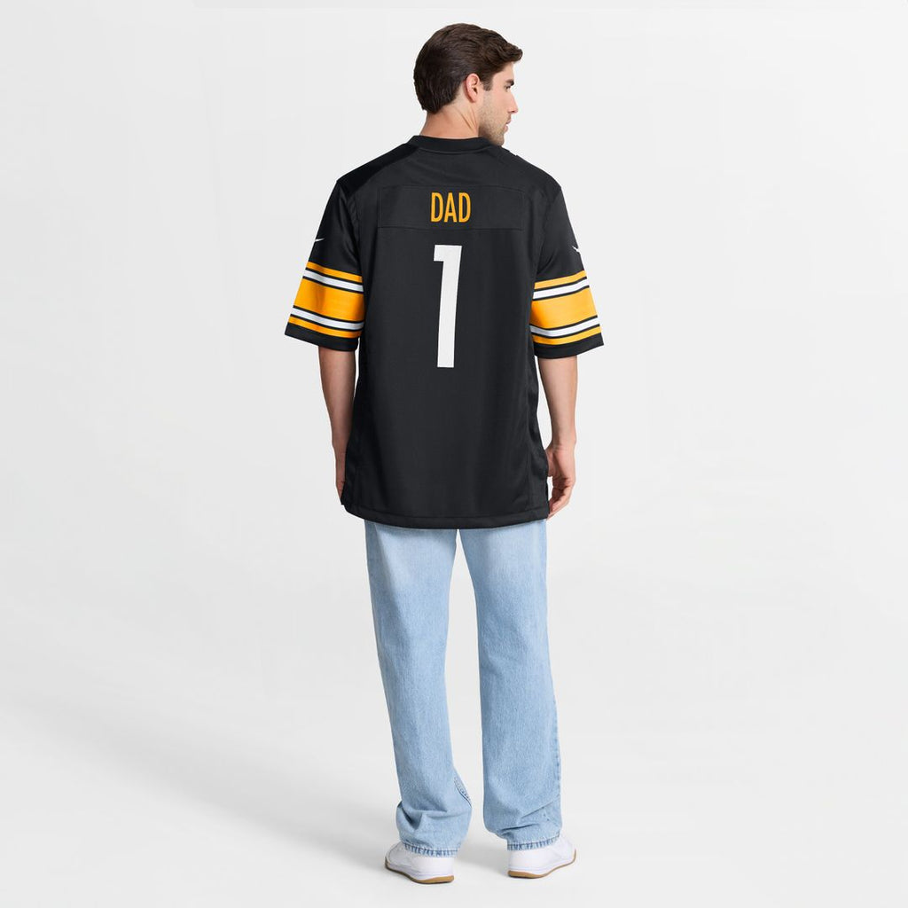 Number 1 Dad Pittsburgh Steelers Nike Game Jersey - Black Official NFL Team Apparel Football Fan Gear