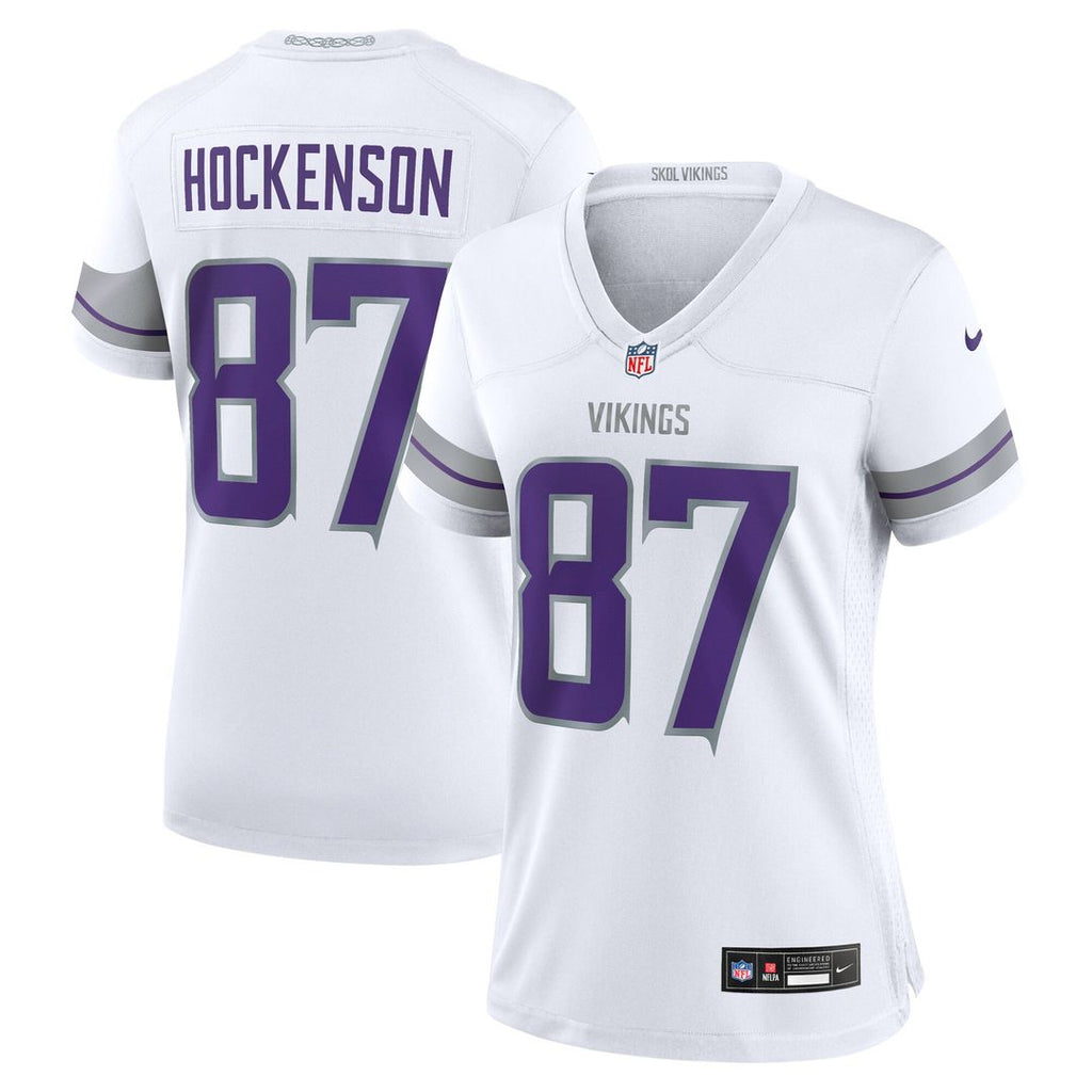 T.J. Hockenson Minnesota Vikings Nike Women's Alternate Game Player Jersey - White Official NFL Team Apparel Football Fan Gear