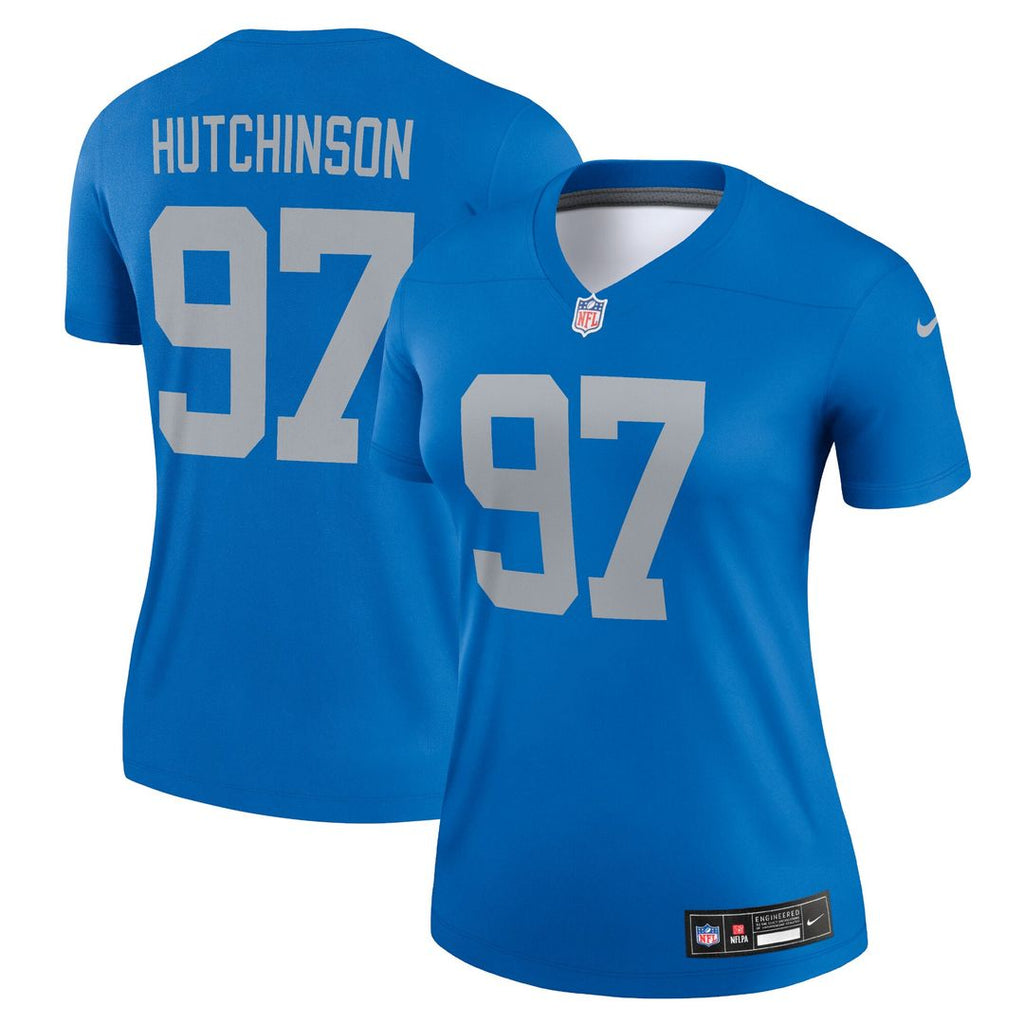 Aidan Hutchinson Detroit Lions Nike Women's Alternate Legend Player Performance Top - Blue NFL Fan Gear Popular Style