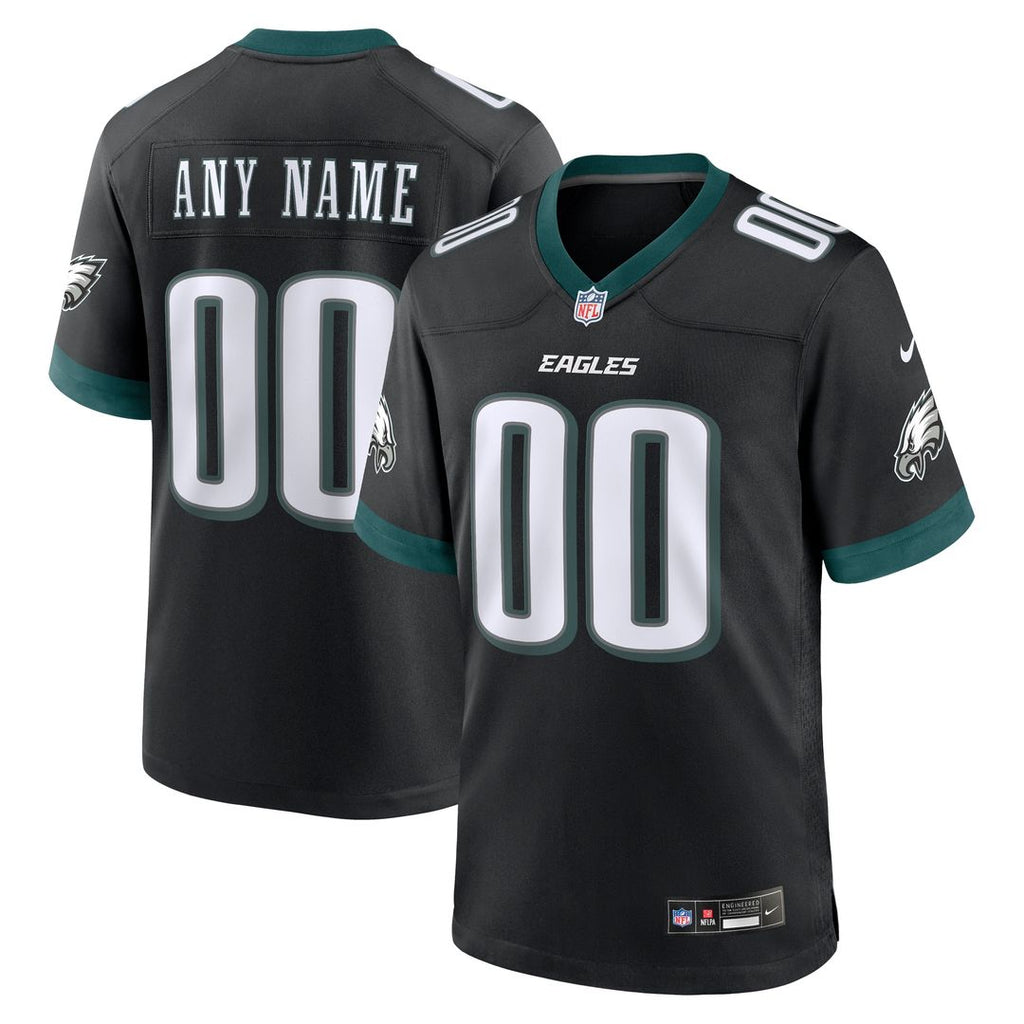 Philadelphia Eagles Nike Alternate Custom Game Jersey - Black Official NFL Team Apparel Football Fan Gear