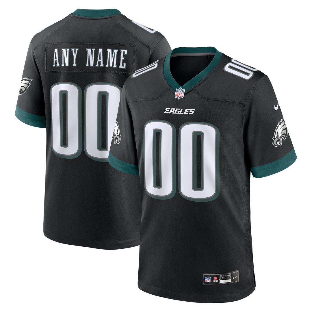Philadelphia Eagles Nike Alternate Custom Game Jersey - Black Official NFL Team Apparel Football Fan Gear