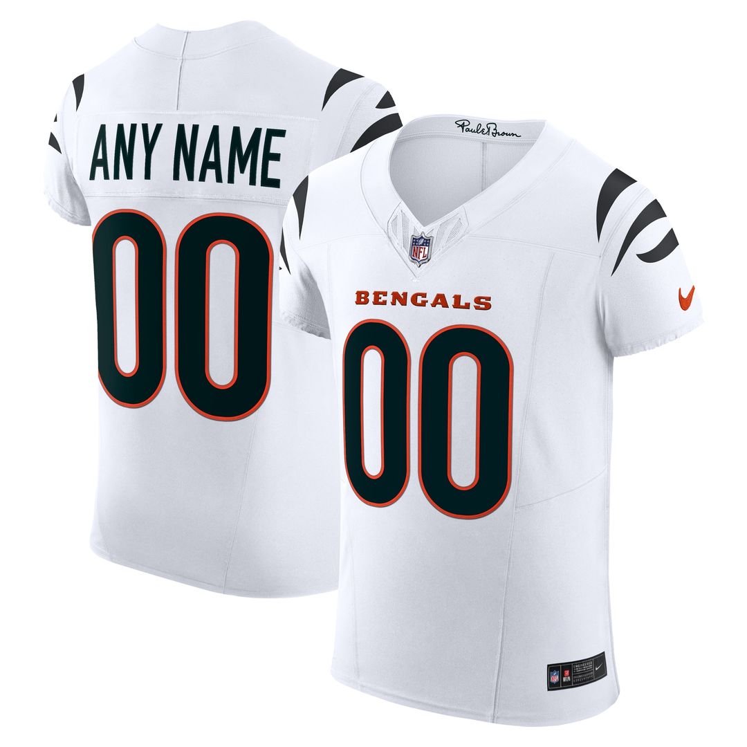 Cincinnati Bengals Nike Vapor F.U.S.E. Elite Custom Jersey - White Official NFL Team Apparel Football Fan Gear