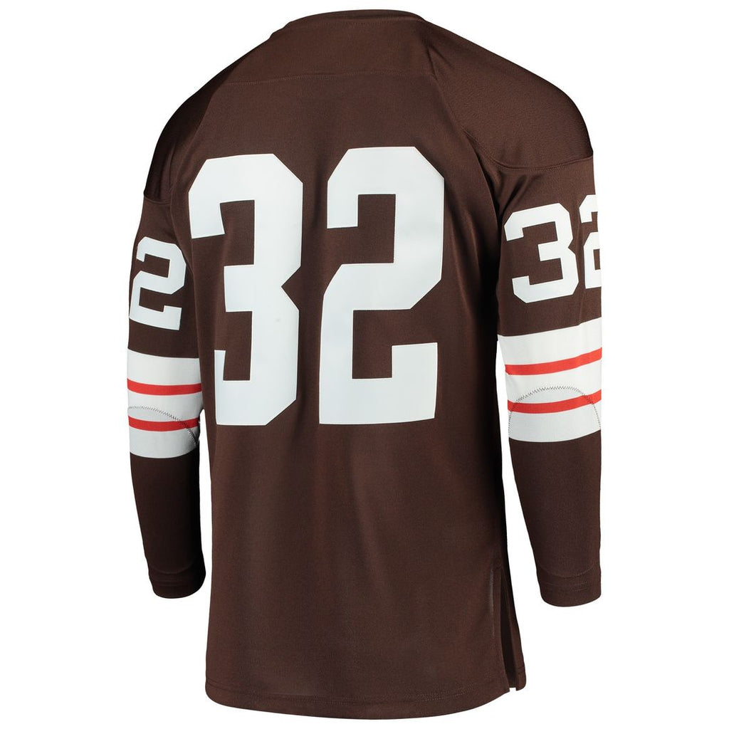 Jim Brown Cleveland Browns 1964 Mitchell & Ness Authentic Throwback Retired Player Jersey - Brown Official NFL Team Apparel Football Fan Gear