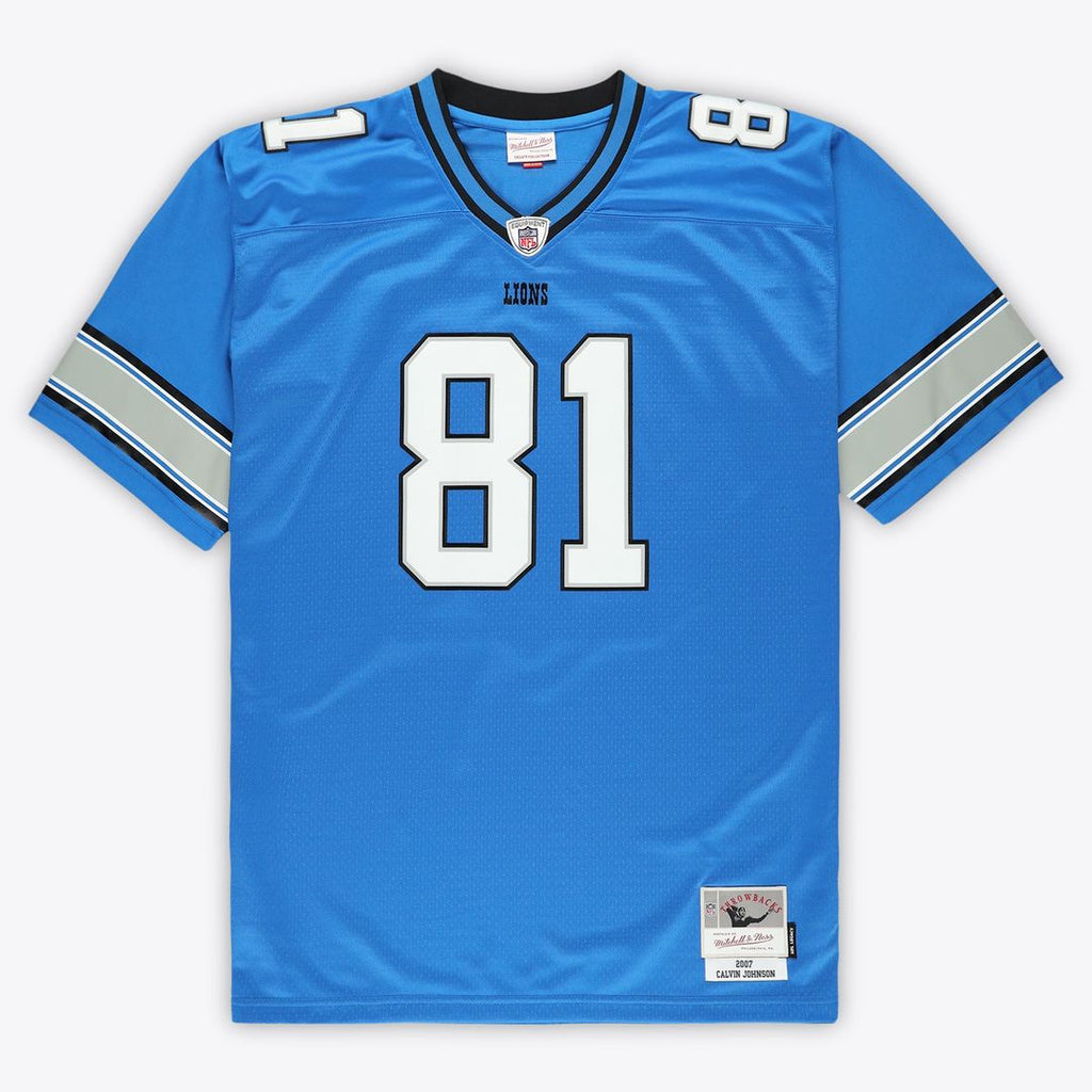 Calvin Johnson Detroit Lions Mitchell & Ness Big & Tall 2007 Legacy Retired Player Jersey - Blue Official NFL Team Apparel Football Fan Gear