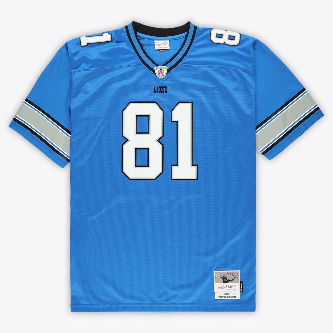 Calvin Johnson Detroit Lions Mitchell & Ness Big & Tall 2007 Legacy Retired Player Jersey - Blue Official NFL Team Apparel Football Fan Gear