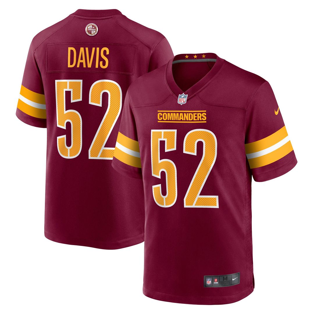 Jamin Davis Washington Commanders Nike Player Game Jersey - Burgundy Official NFL Team Apparel Football Fan Gear