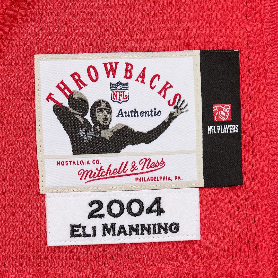 Eli Manning New York Giants 2004 Mitchell & Ness Authentic Throwback Retired Player Jersey - Red Official NFL Team Apparel Football Fan Gear