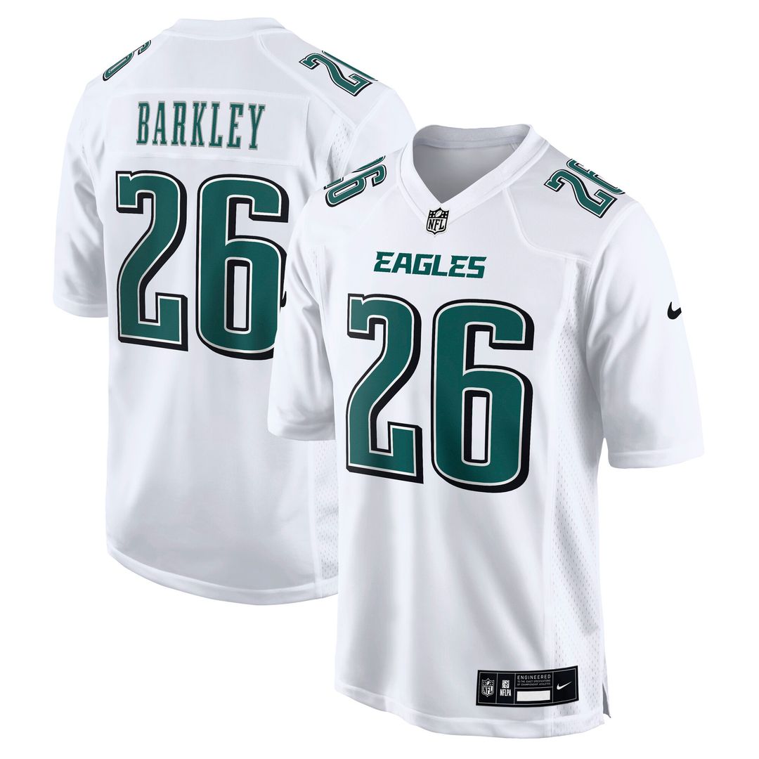 Saquon Barkley Philadelphia Eagles Nike Fashion Game Jersey - Tundra White Official NFL Team Apparel Football Fan Gear