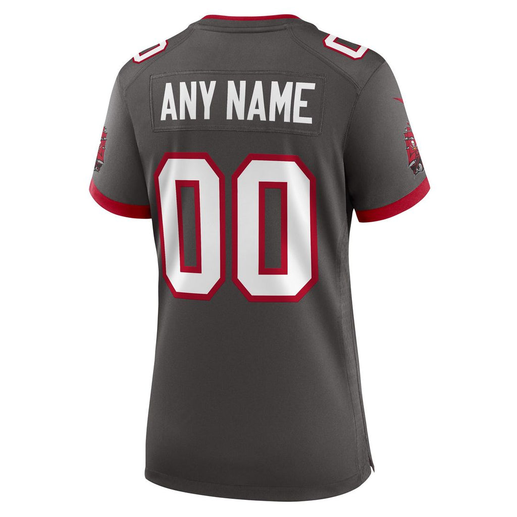 Tampa Bay Buccaneers Nike Women's Alternate Custom Game Jersey - Pewter Official NFL Team Apparel Football Fan Gear