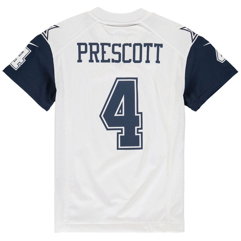 Dak Prescott Dallas Cowboys Nike Youth Color Rush Game Jersey - White Official NFL Team Apparel Football Fan Gear