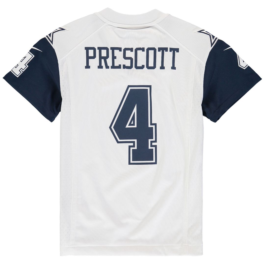 Dak Prescott Dallas Cowboys Nike Youth Color Rush Game Jersey - White Official NFL Team Apparel Football Fan Gear