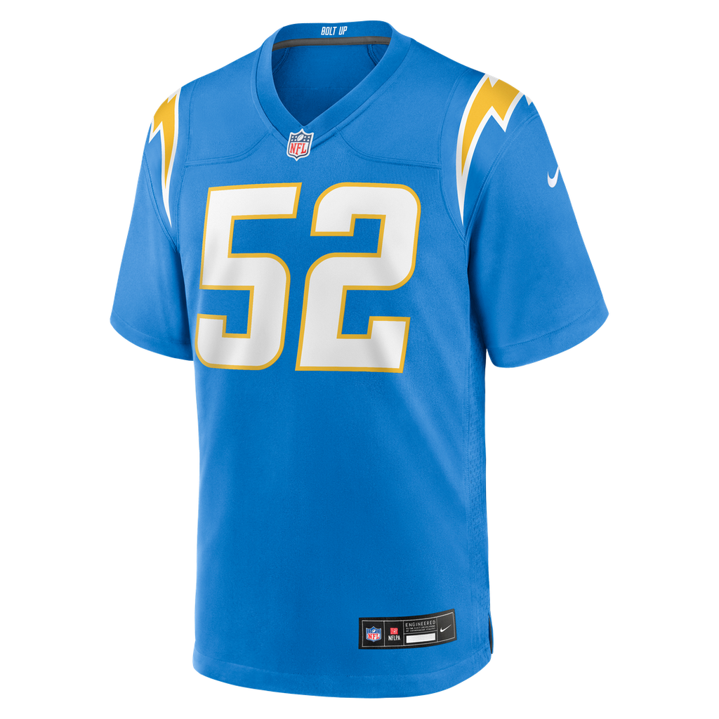 Khalil Mack Los Angeles Chargers Nike Game Jersey - Powder Blue Official NFL Team Apparel Football Fan Gear