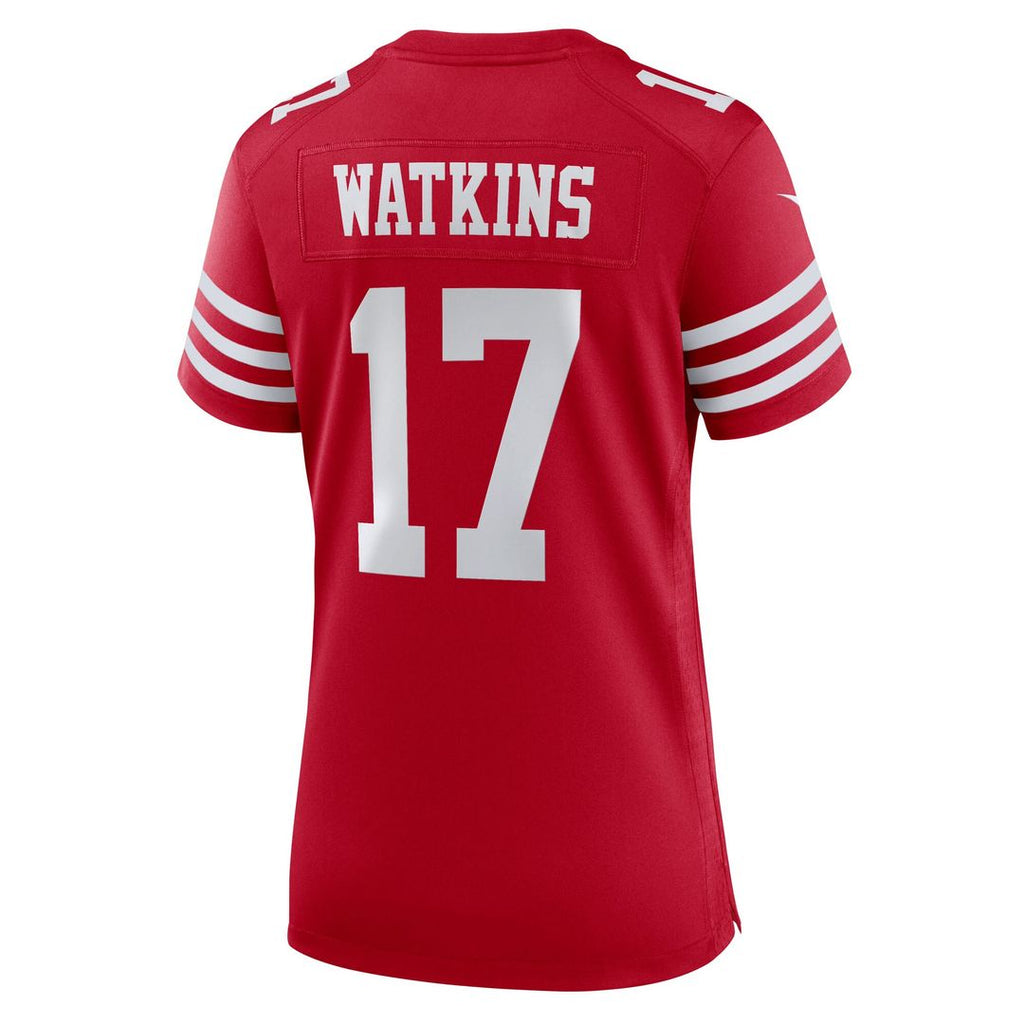 Jordan Watkins San Francisco 49ers Nike Women's Team Game Jersey - Scarlet Official NFL Team Apparel Football Fan Gear