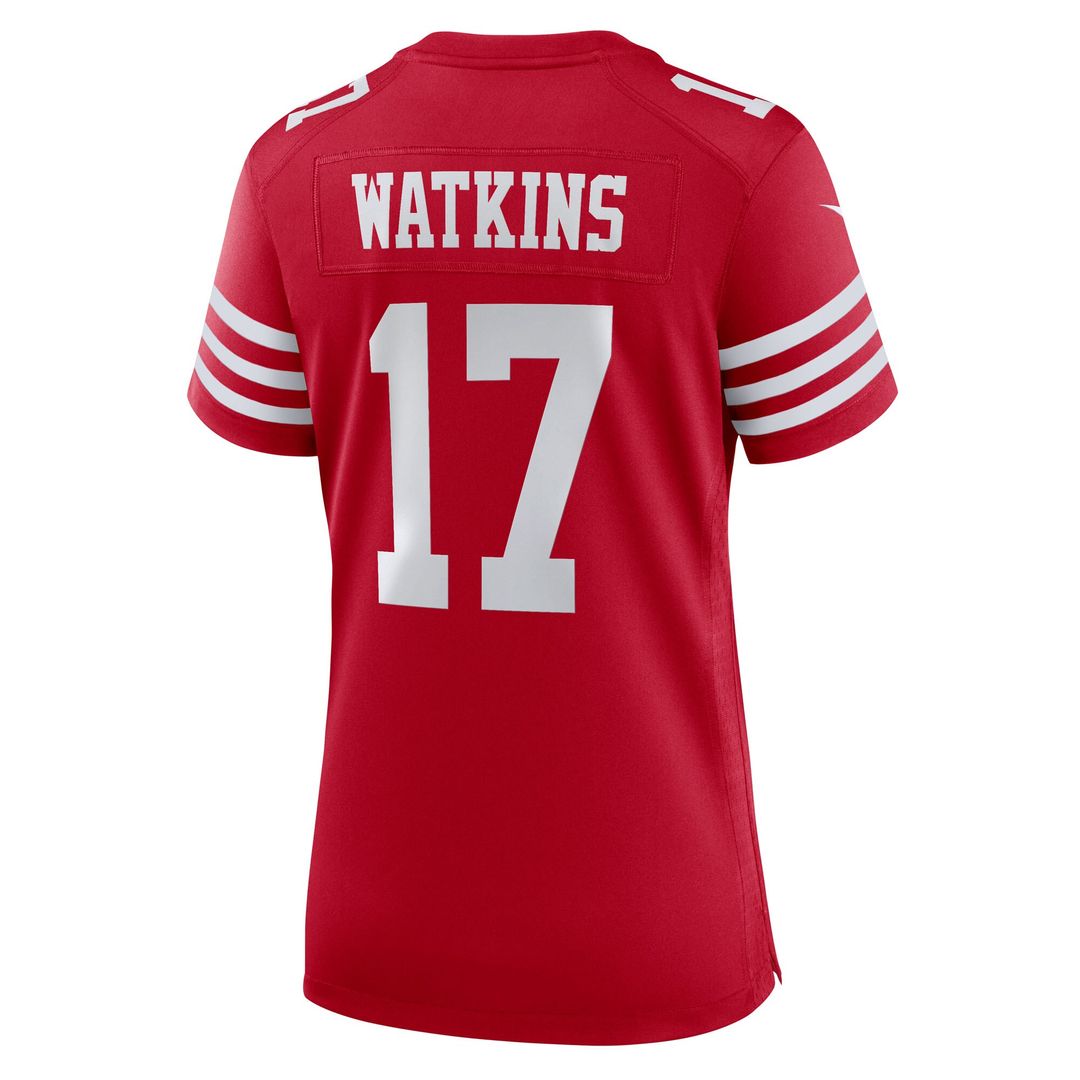 Jordan Watkins San Francisco 49ers Nike Women's Team Game Jersey - Scarlet Official NFL Team Apparel Football Fan Gear