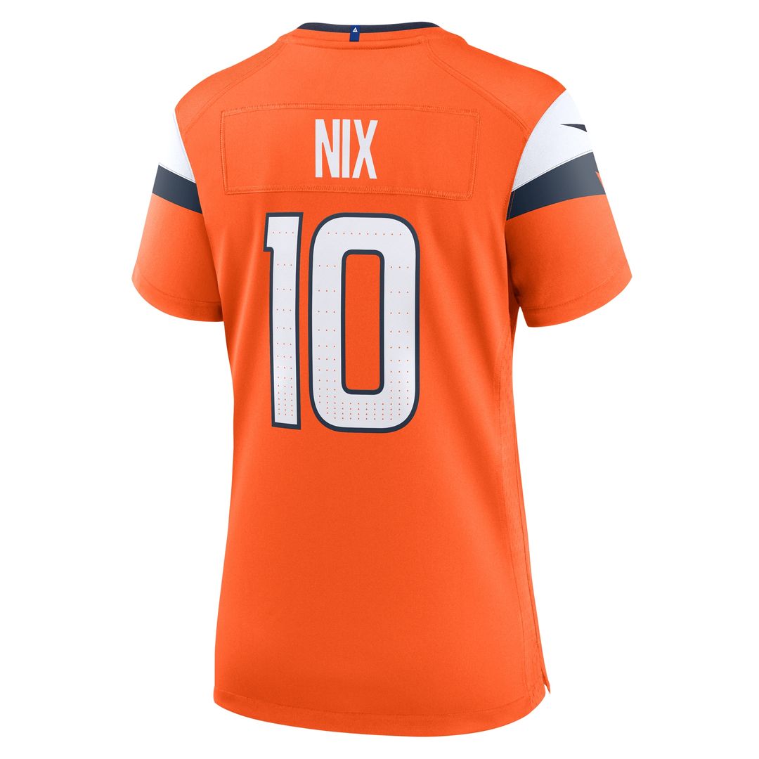 Bo Nix Denver Broncos Nike Women's Game Jersey - Orange Official NFL Team Apparel Football Fan Gear
