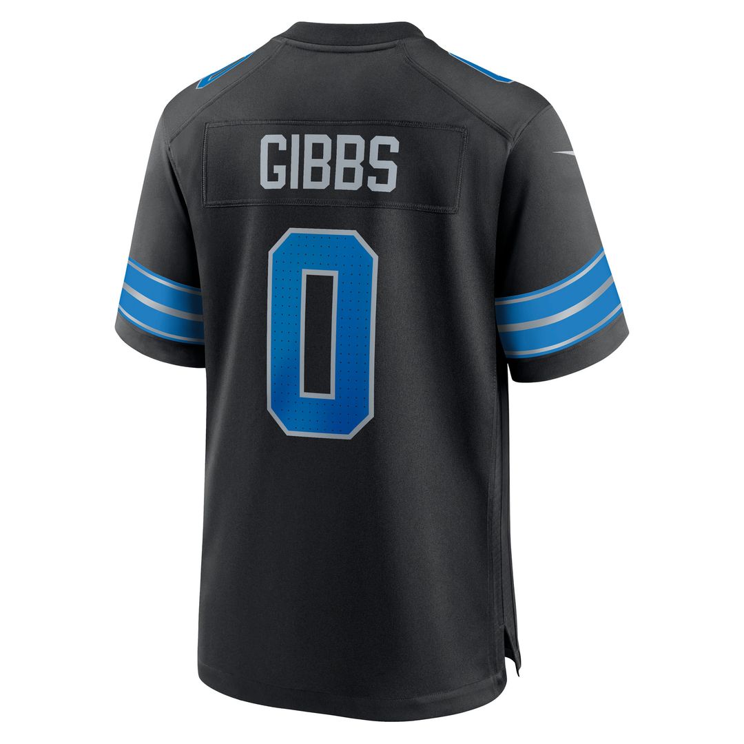 Jahmyr Gibbs Detroit Lions Nike 2nd Alternate Game Player Jersey - Black Official NFL Team Apparel Football Fan Gear