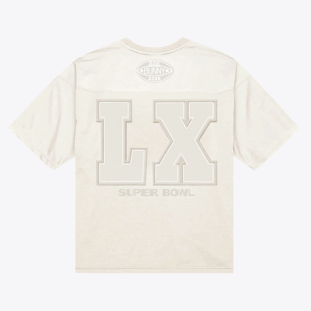 Bad Bunny x Super Tazón Cream Bad Bunny Legacy Jersey Official NFL Team Apparel Football Fan Gear