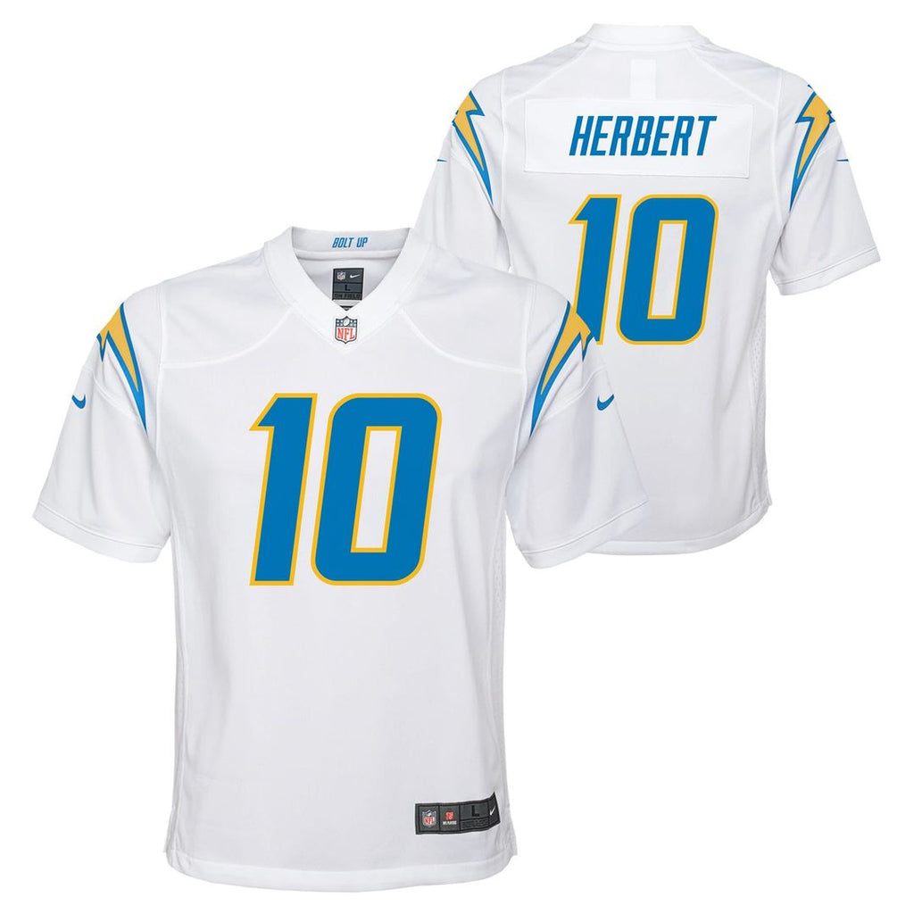 Justin Herbert Los Angeles Chargers Nike Youth Game Jersey - White Official NFL Team Apparel Football Fan Gear