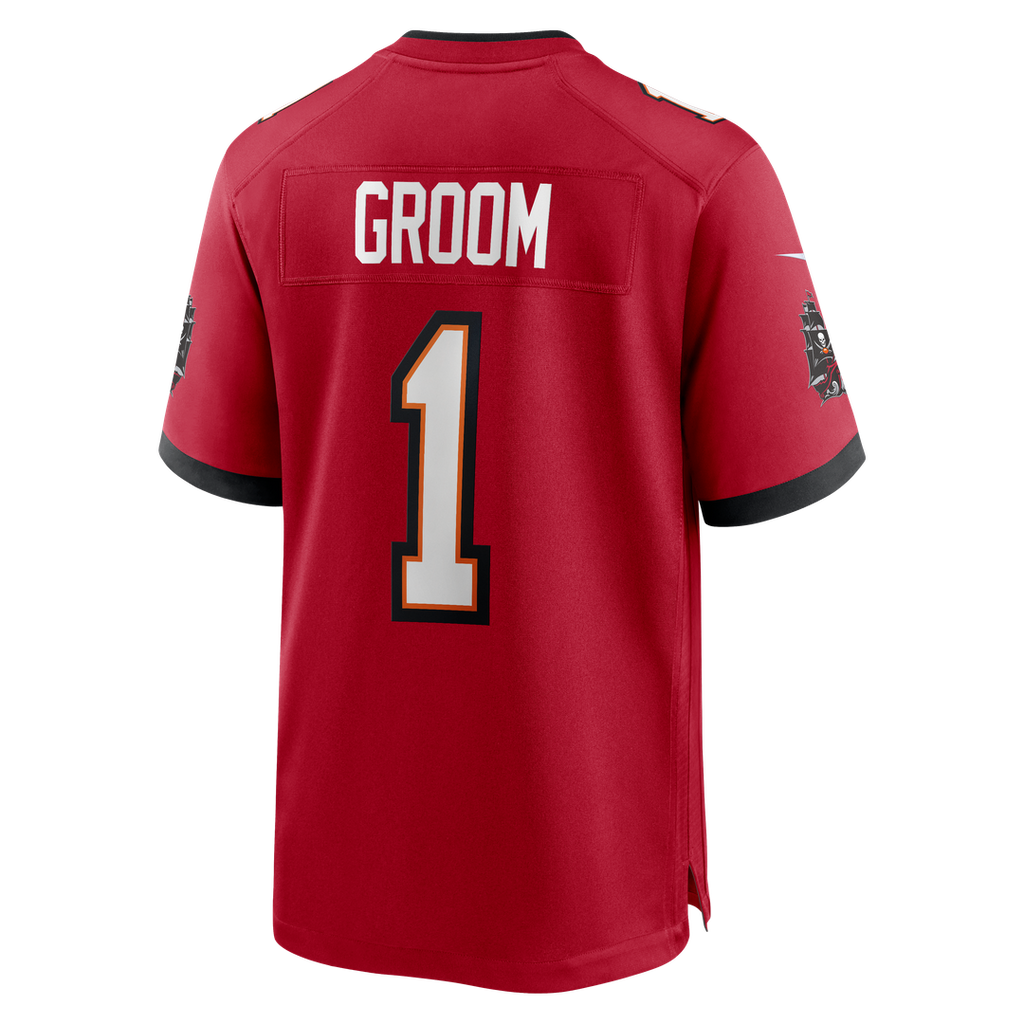 Number 1 Groom Tampa Bay Buccaneers Nike Game Jersey - Red Official NFL Team Apparel Football Fan Gear