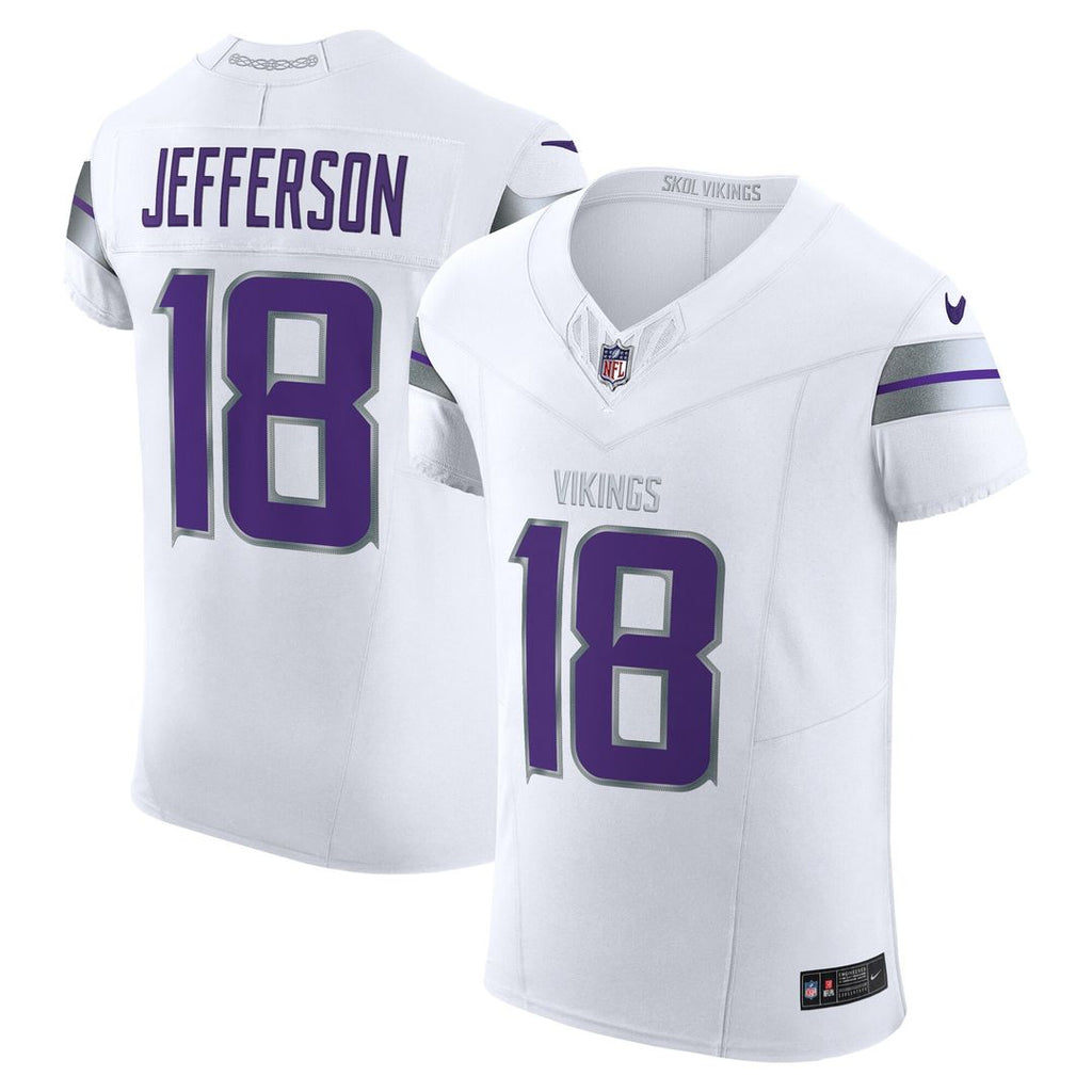 Justin Jefferson Minnesota Vikings Nike Alternate Vapor F.U.S.E. Elite Player Jersey - White Official NFL Team Apparel Football Fan Gear