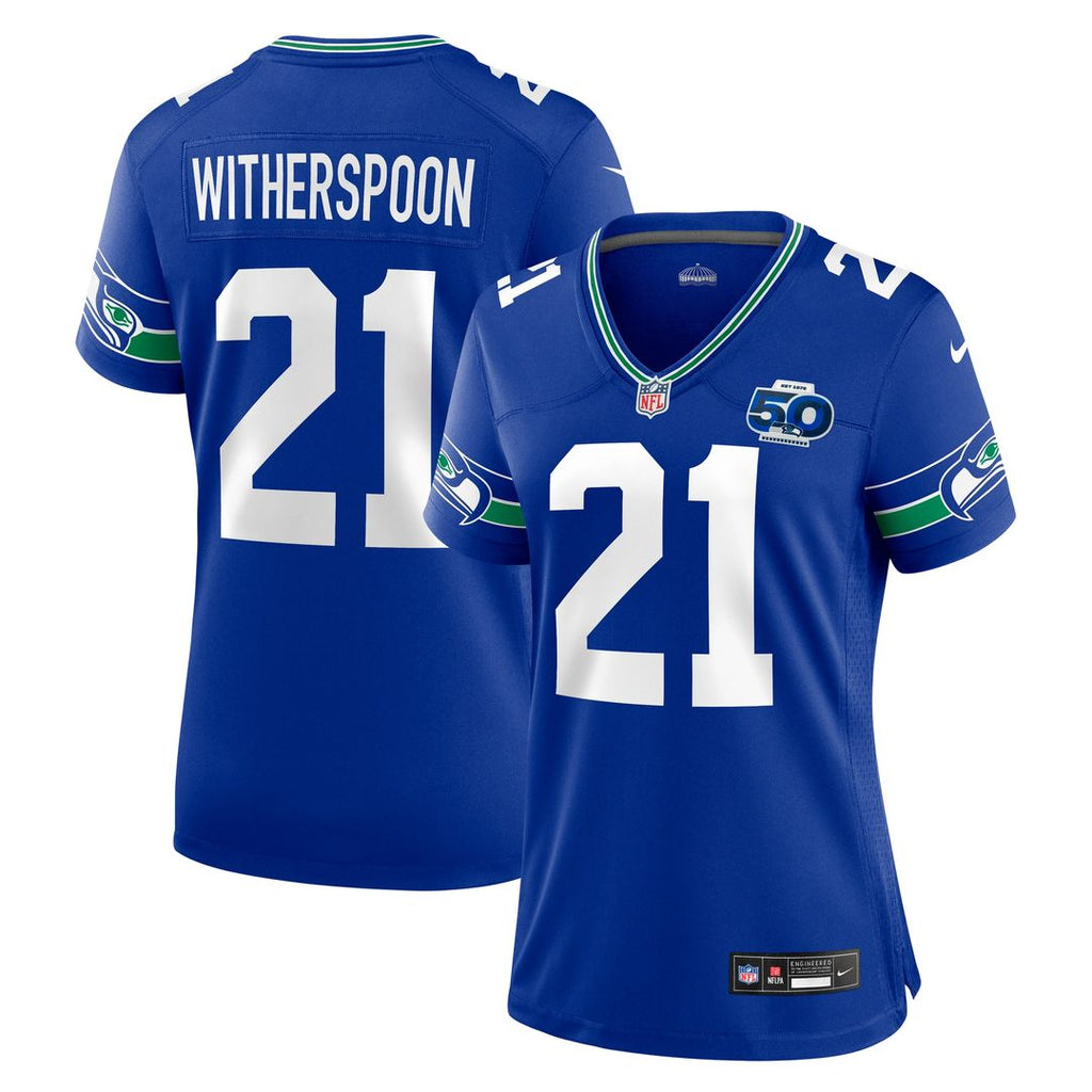 Devon Witherspoon Seattle Seahawks Nike Women's Alternate 50th Season Game Jersey - Royal Official NFL Team Apparel Football Fan Gear