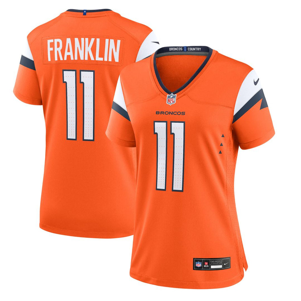 Troy Franklin Denver Broncos Nike Women's Team Game Jersey - Orange Official NFL Team Apparel Football Fan Gear