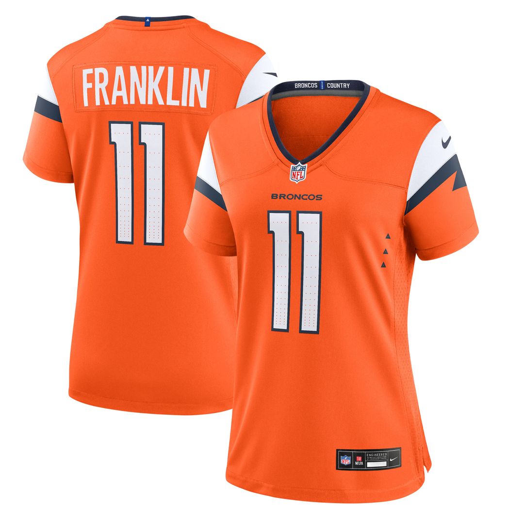 Troy Franklin Denver Broncos Nike Women's Team Game Jersey - Orange Official NFL Team Apparel Football Fan Gear