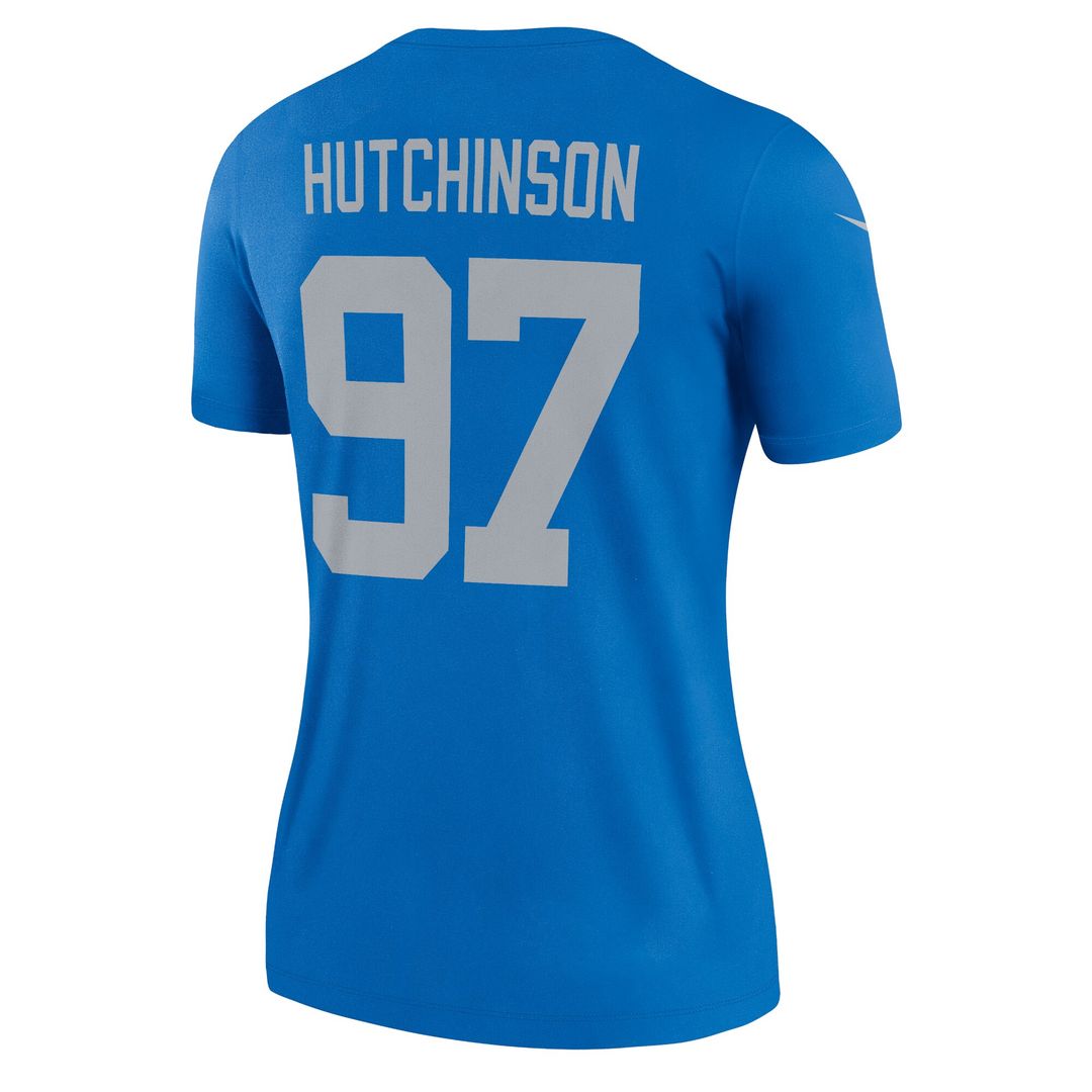Aidan Hutchinson Detroit Lions Nike Women's Alternate Legend Player Performance Top - Blue NFL Fan Gear Popular Style
