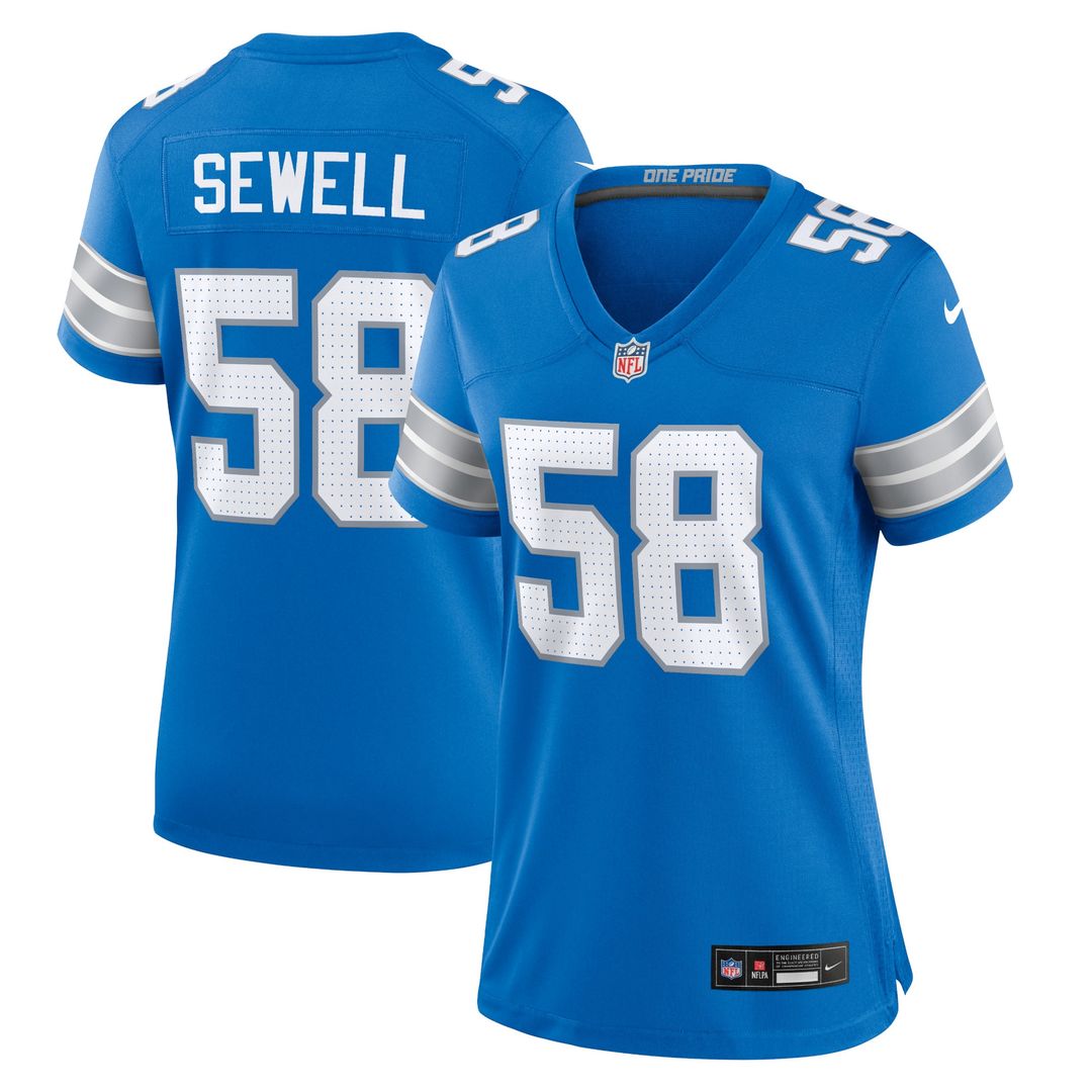Penei Sewell Detroit Lions Nike Women's 2nd Alternate Game Jersey - Black Official NFL Team Apparel Football Fan Gear